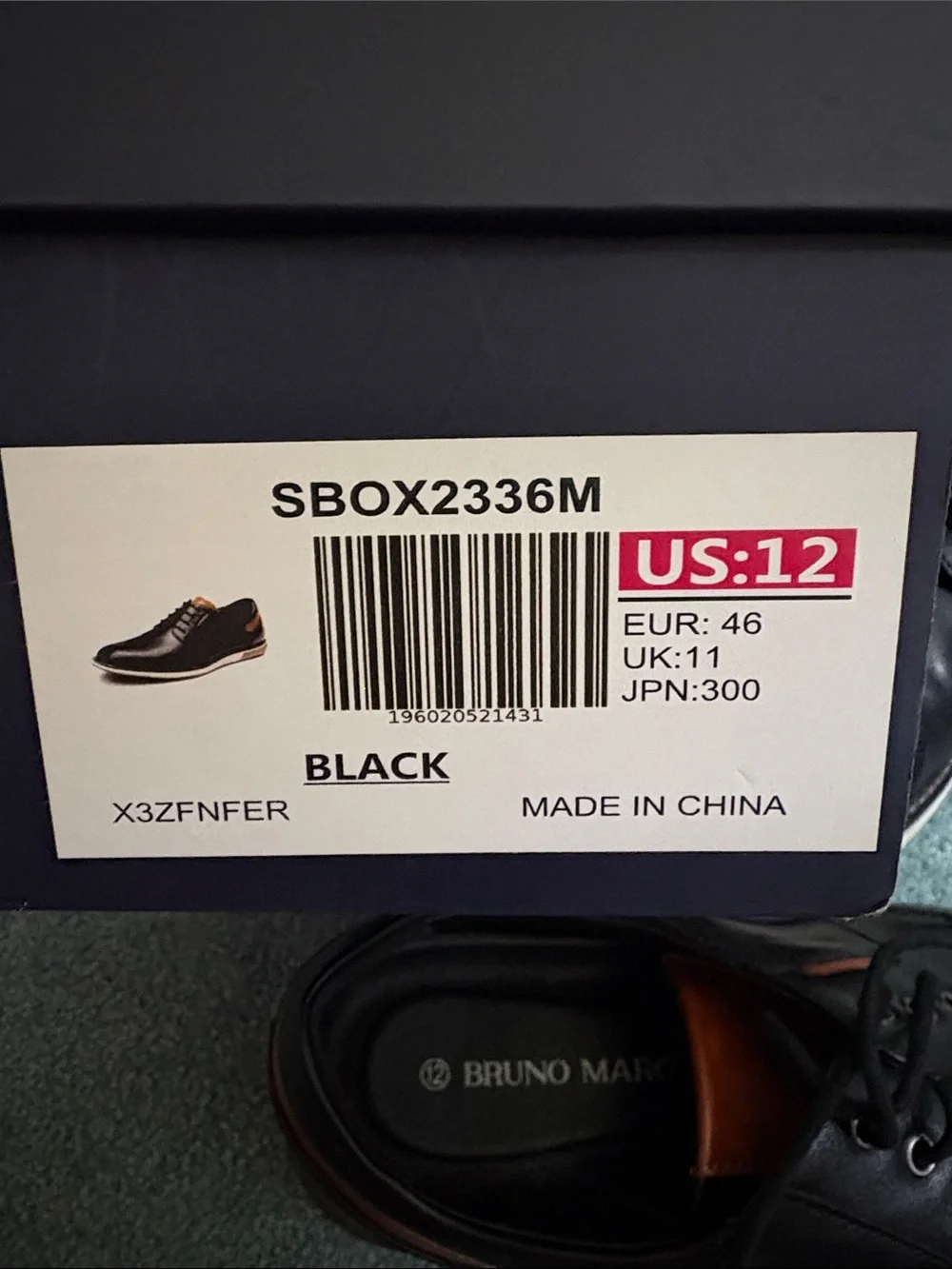 Men’s Black Leather Casual Lace-Up Shoes with Tan Accent